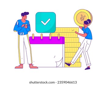 Business People Flat Vector Concept Operation Hand Drawn Illustration
