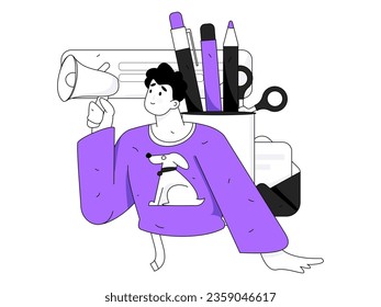 Business People Flat Vector Concept Operation Hand Drawn Illustration
