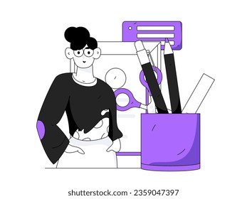 Business People Flat Vector Concept Operation Hand Drawn Illustration
