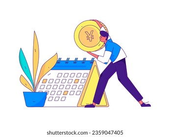 Business People Flat Vector Concept Operation Hand Drawn Illustration
