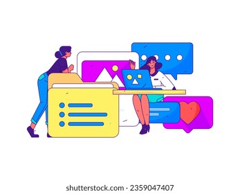 Ilustración de la operación de concepto de vectores planos para personas de negocios
