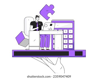 Ilustración de la operación de concepto de vectores planos para personas de negocios
