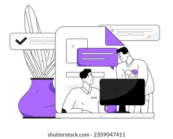 Business People Flat Vector Concept Operation Hand Drawn Illustration
