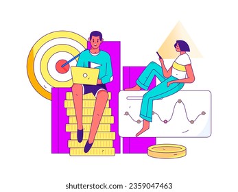 Ilustración de la operación de concepto de vectores planos para personas de negocios
