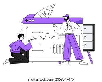 Ilustración de la operación de concepto de vectores planos para personas de negocios
