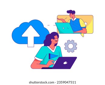 Business People Flat Vector Concept Operation Hand Drawn Illustration
