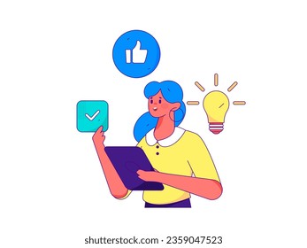 Business People Flat Vector Concept Operation Hand Drawn Illustration
