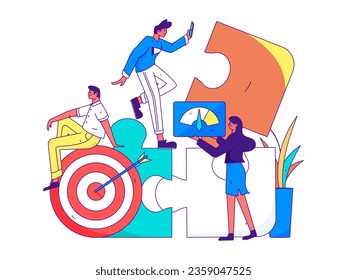 Business People Flat Vector Concept Operation Hand Drawn Illustration
