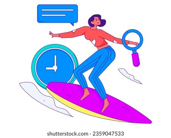 Business People Flat Vector Concept Operation Hand Drawn Illustration
