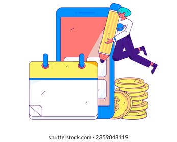 Business People Flat Vector Concept Operation Hand Drawn Illustration
