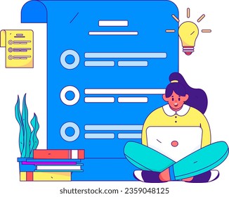 Business People Flat Vector Concept Operation Hand Drawn Illustration
