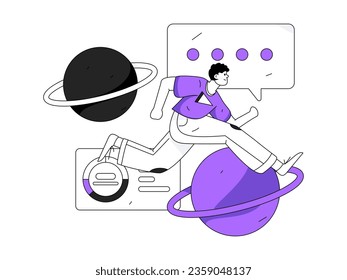 Business People Flat Vector Concept Operation Hand Drawn Illustration
