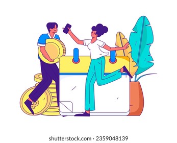 Business People Flat Vector Concept Operation Hand Drawn Illustration
