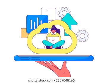 Business People Flat Vector Concept Operation Hand Drawn Illustration
