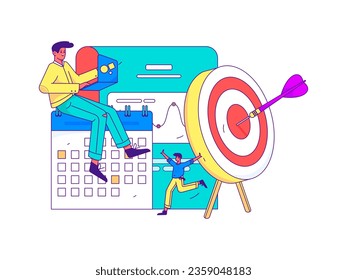 Business People Flat Vector Concept Operation Hand Drawn Illustration
