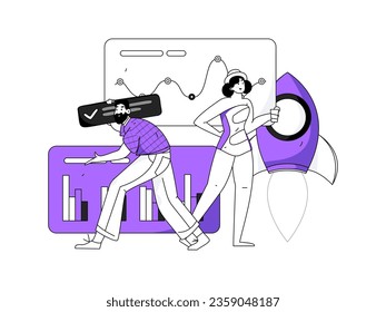 Business People Flat Vector Concept Operation Hand Drawn Illustration
