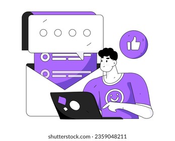 Business People Flat Vector Concept Operation Hand Drawn Illustration
