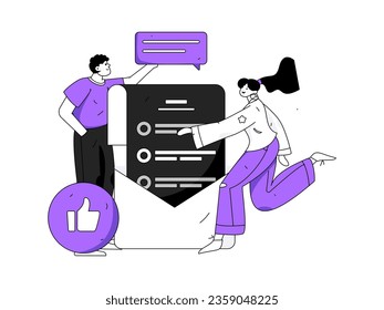 Business People Flat Vector Concept Operation Hand Drawn Illustration

