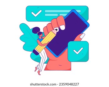Business People Flat Vector Concept Operation Hand Drawn Illustration
