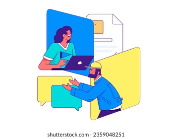 Ilustración de la operación de concepto de vectores planos para personas de negocios
