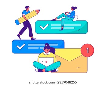 Ilustración de la operación de concepto de vectores planos para personas de negocios
