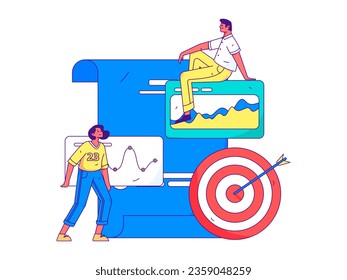Geschäftsleute Flaches Vektorkonzept, handgezeichnete Illustration
