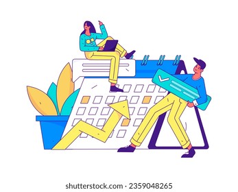 Ilustración de la operación de concepto de vectores planos para personas de negocios
