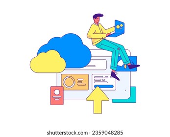 Ilustración de la operación de concepto de vectores planos para personas de negocios
