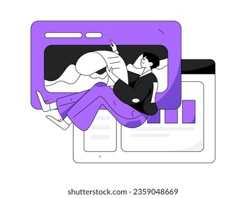 Business People Flat Vector Concept Operation Hand Drawn Illustration
