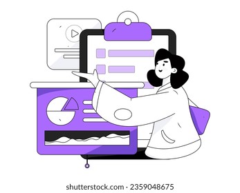 Business People Flat Vector Concept Operation Hand Drawn Illustration
