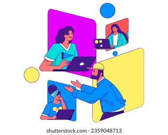 Ilustración de la operación de concepto de vectores planos para personas de negocios
