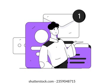 Business People Flat Vector Concept Operation Hand Drawn Illustration
