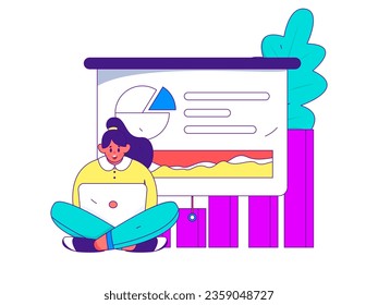 Business People Flat Vector Concept Operation Hand Drawn Illustration
