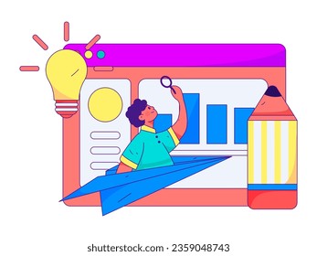 Business People Flat Vector Concept Operation Hand Drawn Illustration
