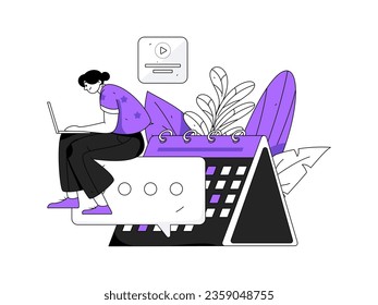 Business People Flat Vector Concept Operation Hand Drawn Illustration
