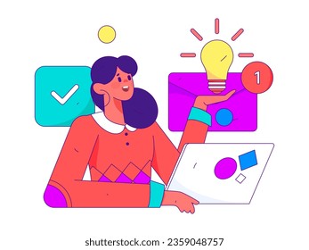 Business People Flat Vector Concept Operation Hand Drawn Illustration
