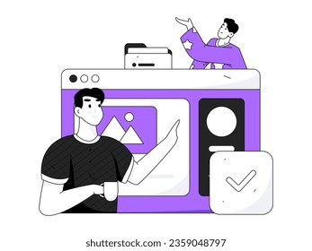 Ilustración de la operación de concepto de vectores planos para personas de negocios
