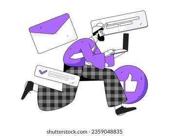 Business People Flat Vector Concept Operation Hand Drawn Illustration
