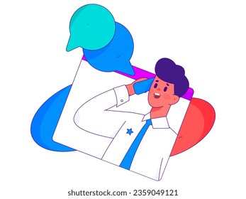 Ilustración de la operación de concepto de vectores planos para personas de negocios
