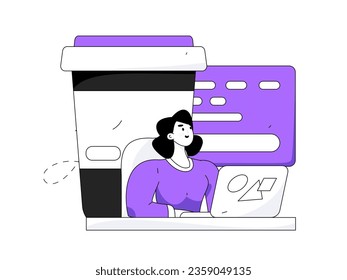 Business People Flat Vector Concept Operation Hand Drawn Illustration
