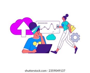 Business People Flat Vector Concept Operation Hand Drawn Illustration
