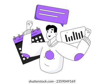 Geschäftsleute Flaches Vektorkonzept, handgezeichnete Illustration
