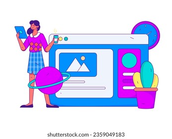 Business People Flat Vector Concept Operation Hand Drawn Illustration
