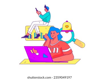 Business People Flat Vector Concept Operation Hand Drawn Illustration
