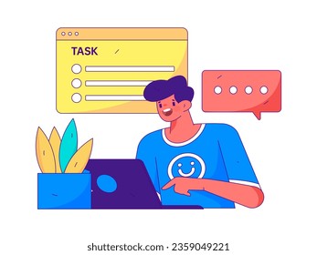 Business People Flat Vector Concept Operation Hand Drawn Illustration
