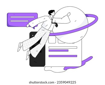 Business People Flat Vector Concept Operation Hand Drawn Illustration
