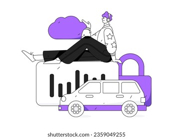 Business People Flat Vector Concept Operation Hand Drawn Illustration
