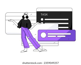 Business People Flat Vector Concept Operation Hand Drawn Illustration
