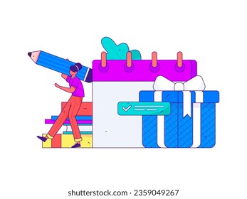 Business People Flat Vector Concept Operation Hand Drawn Illustration

