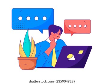 Ilustración de la operación de concepto de vectores planos para personas de negocios

